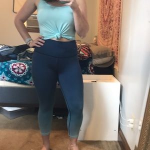 Navy - mint ombre leggings
